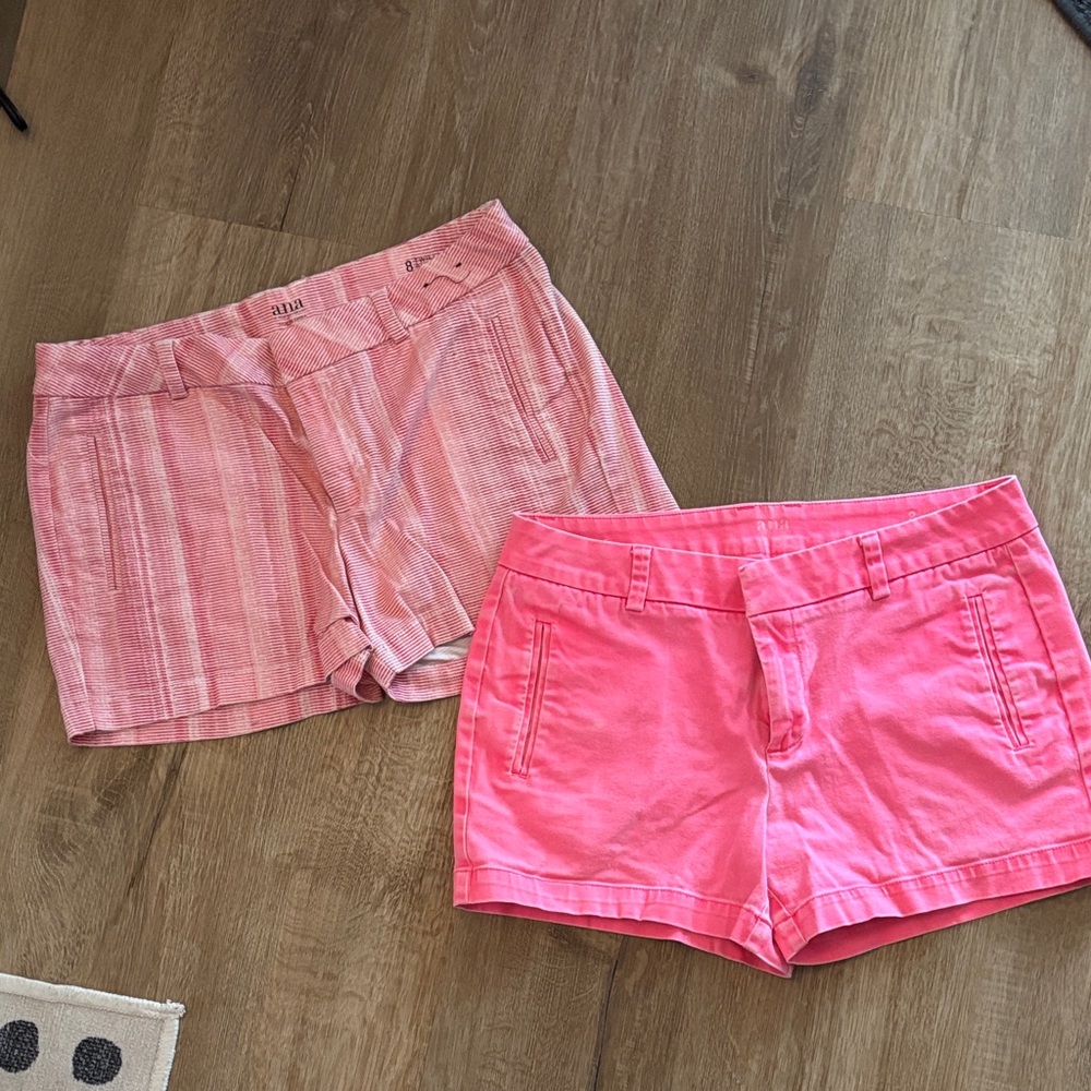a.n.a Hot Pink and Light Pink/Red Women's Shorts Set